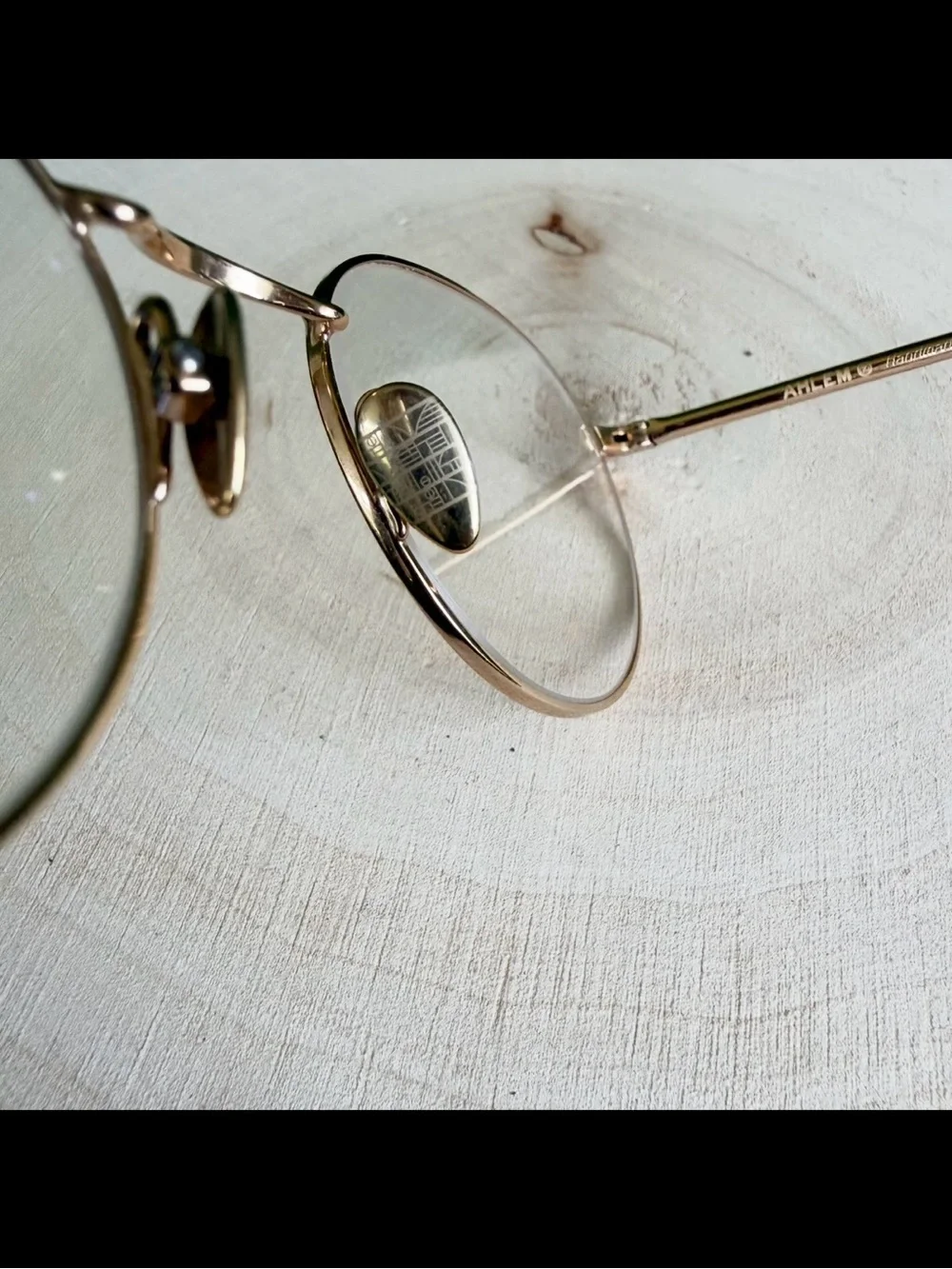 AHLEM Monge Eyeglasses Frame Champagne Gold 22k Electroplated Handmade France